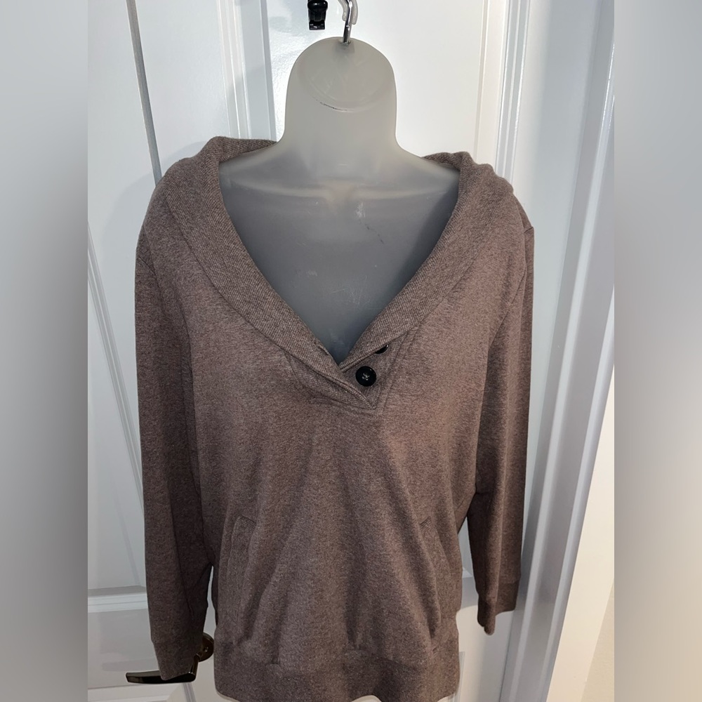 Banana Republic Womens Brown Long Sleeve Shawl Collar Pullover Size Large - Picture 3 of 16
